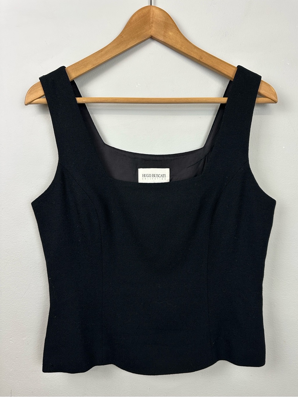 Hugo Buscati Square Neck 100% Wool Sleeveless Top Sz 10